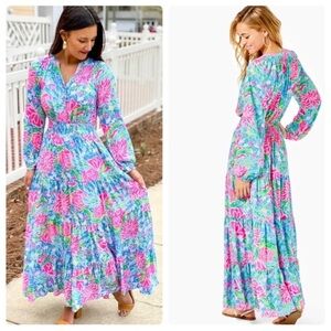 Lilly Pulitzer Pauline Dress Maxi Zanzibar Blue Bunny
Business Floral Size XS